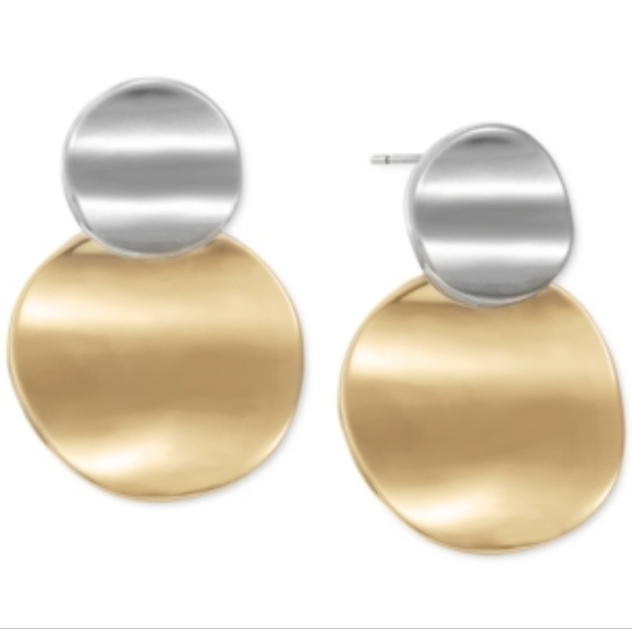 Alfani Rippled Disk Drop Earrings - Picture 2 of 3